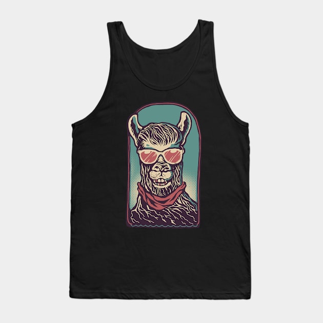 llama funny classy illustration Tank Top by Mako Design 